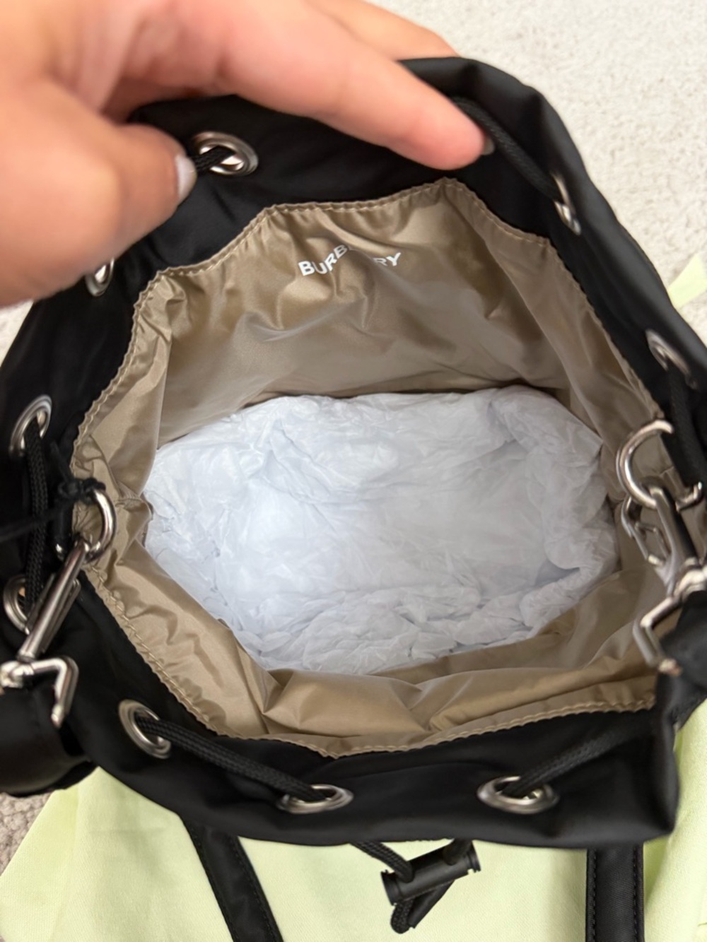 Burberry Nylon Black Bucket Bag! - Picture 5 of 7